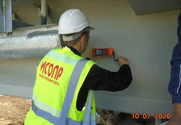 Приемочный контроль окрасочного слоя пролетного строения моста прибором ОНИКС-1.АП.005.