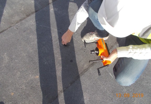 Приемочный контроль кровельного покрытия здания  ЦПУ ДД прибором ОНИКС-1.АП.005.